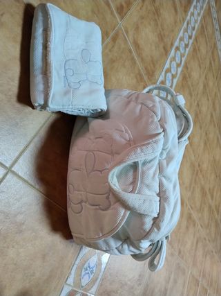Bolso bebé+cambiador celeste