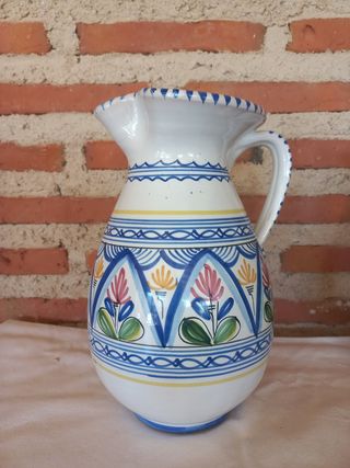 2 Jarras Cerámica Azul y Blanca