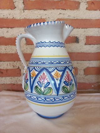 2 Jarras Cerámica Azul y Blanca