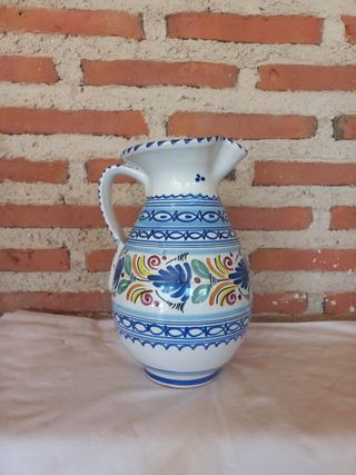 2 Jarras Cerámica Azul y Blanca