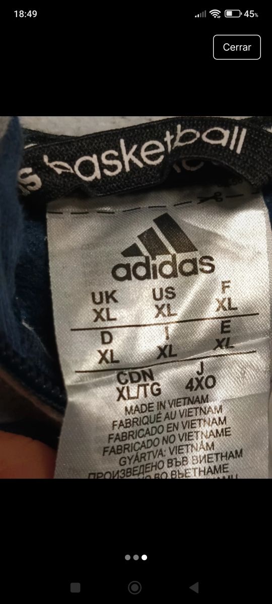 Sudadera Adidas con capucha azul