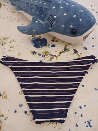 Bikini azul marino y rallas con lurex el Corte Ing