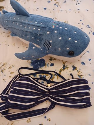 Bikini azul marino y rallas con lurex el Corte Ing