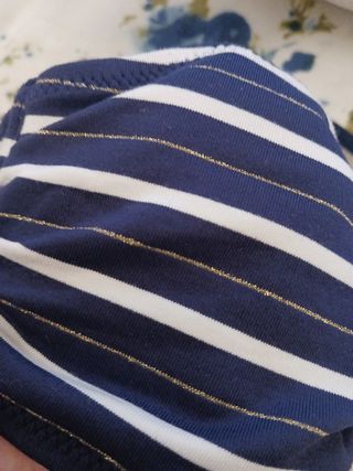 Bikini azul marino y rallas con lurex el Corte Ing