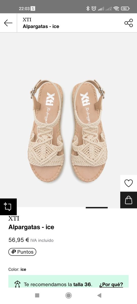 Sandalias Xti,talla 36