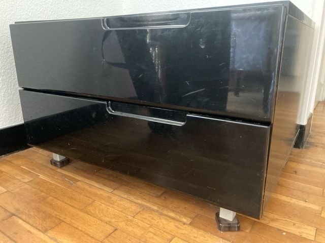 Mesa cajonera negra - 2 cajones