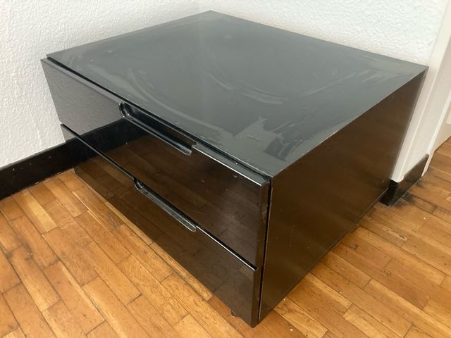 Mesa cajonera negra - 2 cajones