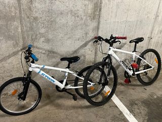 Bicicleta BTWIN 20" blanca y bicicleta BTWIN 24”