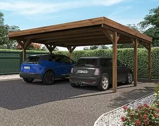 Pérgola jardín - Gris y marrón