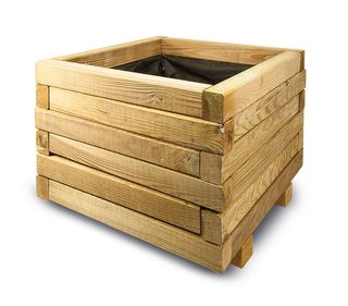 Jardinera cuadrada 45x45x34 con tela geotextil