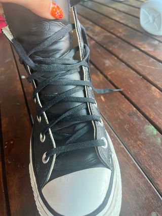 Converse negras piel - zapatillas