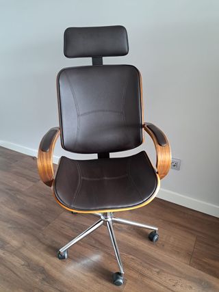 Silla oficina retro nogal