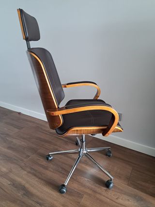Silla oficina retro nogal