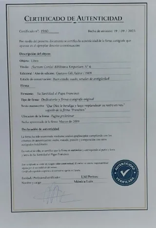 LIBRO FIRMADO  PAPA FRANCISCO con certificado