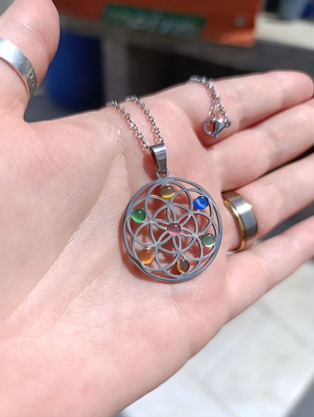Colgante flor de la vida 7 chakras