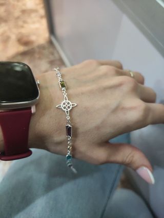 Pulsera plata de ley con circonita talismanes