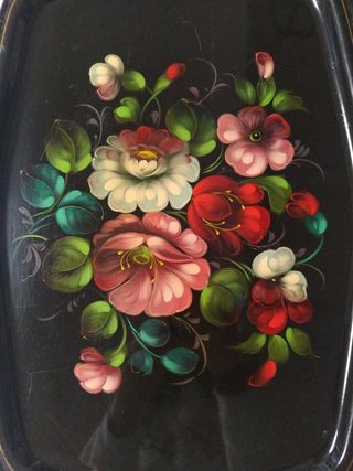 Vassoio made in urrs,dipinto a mano