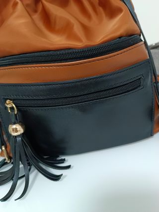 Bandolera en marrón y negro 