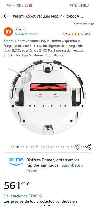 Xiaomi Robot Vacuum Mop P-Robot Aspirador