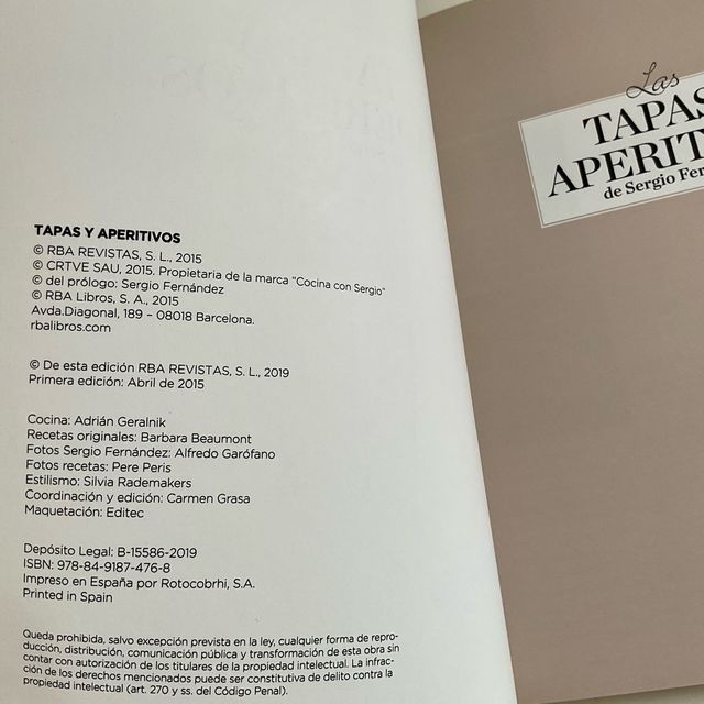 LAS TAPAS Y APERITIVOS DE SERGIO FERNÁNDEZ