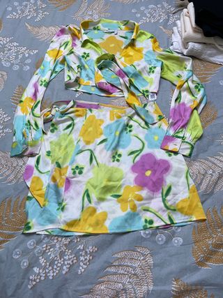 Conjunto floral vintage