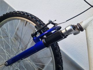 Mountain bike bianca e blu