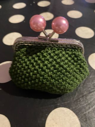 Portamonete uncinetto verde