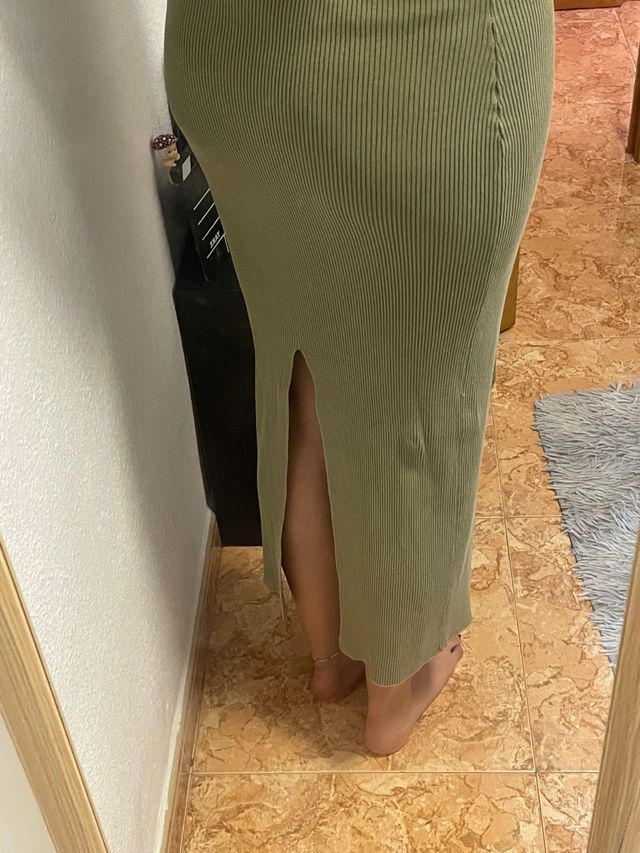 Falda verde Stradivarius