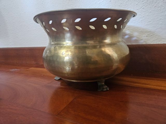 portavaso centrotavola ottone vintage