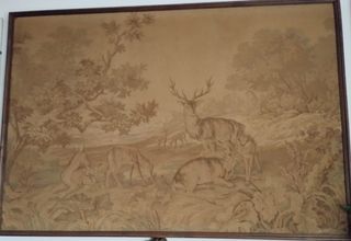 Arazzo antico con cervi al parco