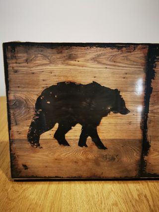 Cuadro madera animales - Decoración
