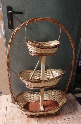 CESTA MIMBRE 3 PISOS RUSTICA