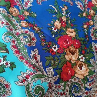 Pañuelo seda azul turquesa 100x100