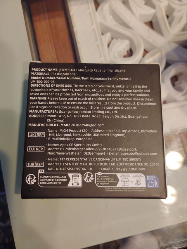 Pulsera anti mosquitos