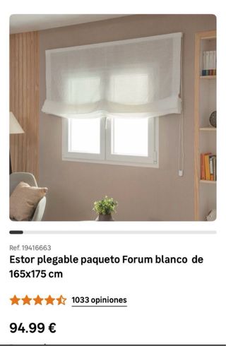 Estor plegable paqueto solo la tela