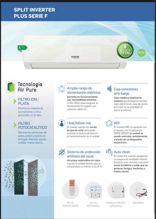 SPLIT PARED INVERTER R32 KOSNER KSTI 24F/71 PLUS