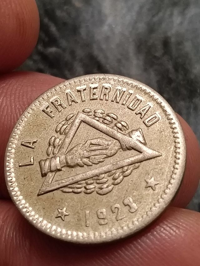 Moneda 25 céntimos La Fraternidad 1923