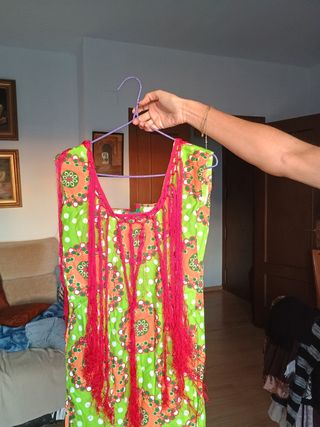 Traje Flamenca niña, verde y rojo