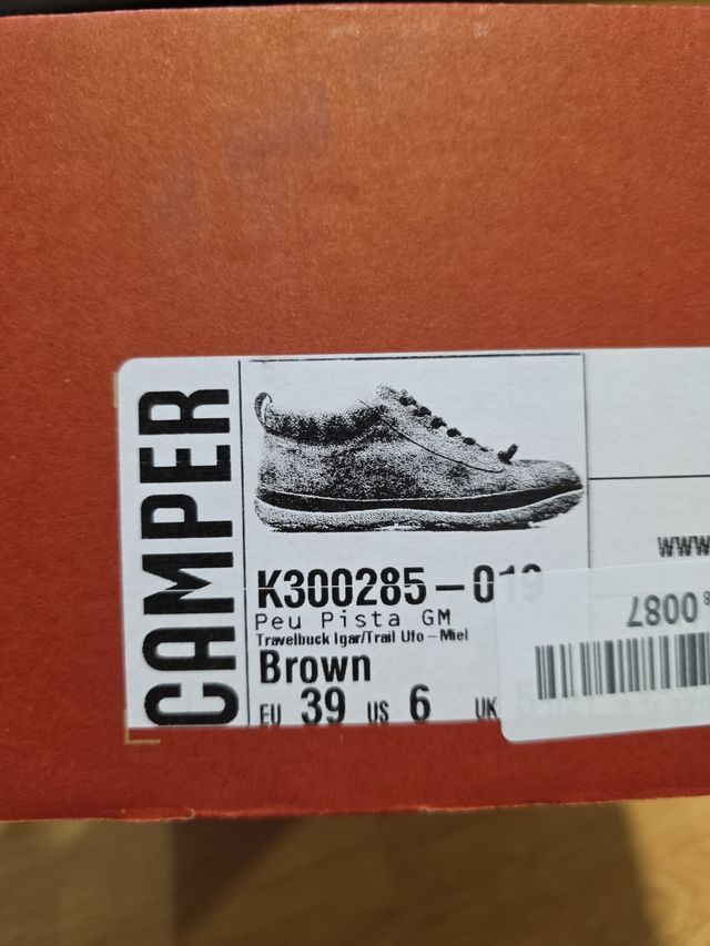 Zapatillas Camper Piel Marrón 39 hombre