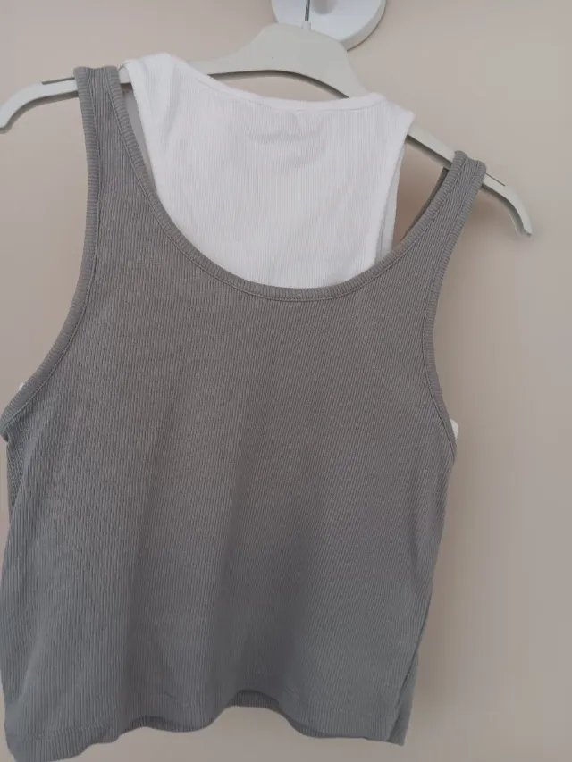 Camiseta doble ClOCKHOUSE gris y blanca