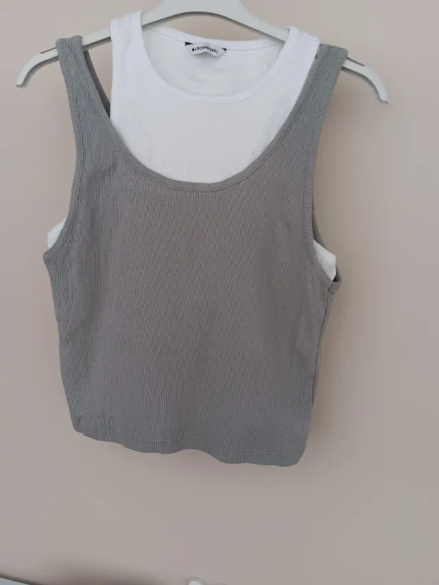 Camiseta doble ClOCKHOUSE gris y blanca