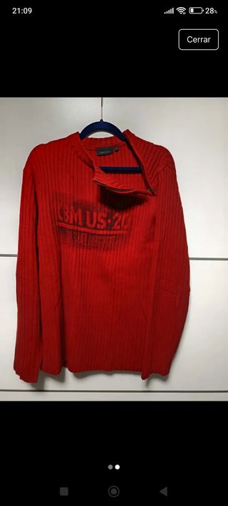 Jersey Kiabi rojo XL - Cierre Cremallera