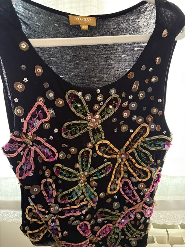 Top D'Orsay lentejuelas - Talla M