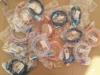 8 Cables USB trenzados y 7 LED tipo B