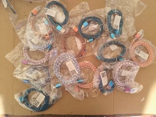 8 Cables USB trenzados y 7 LED tipo B