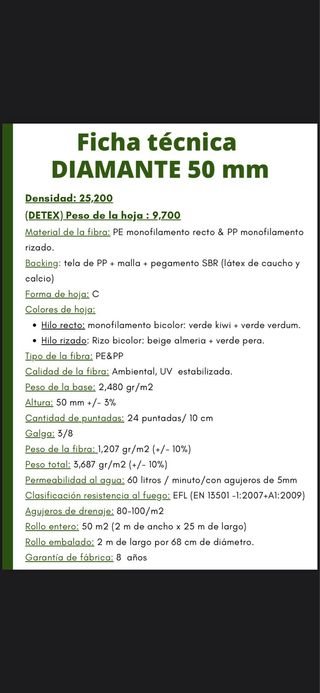 Césped artificial 5cm