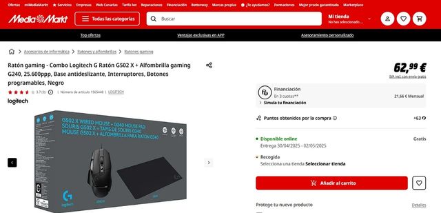 ⚠️COMBO Logitech G502X + Alfombrilla G240 NUEVO⚠️