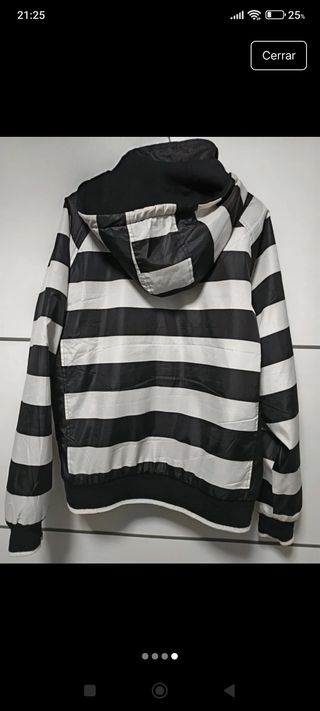 Chaqueta reversible negra/gris/blanca 