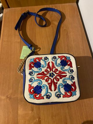 Borsa borsa a tracolla bianca e blu