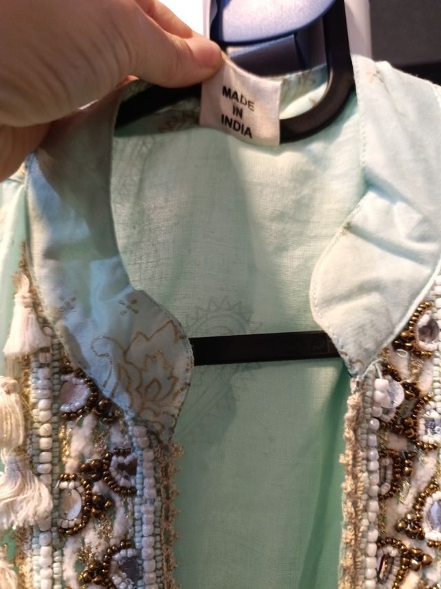 Vestido boho chic turquesa